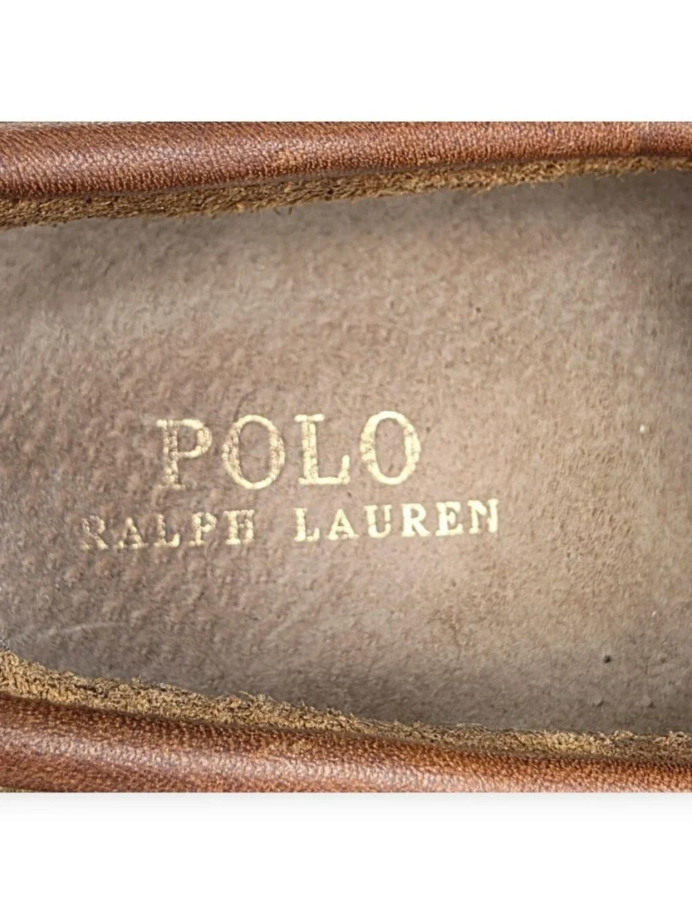 Polo Ralph Lauren Bienne Men's Tumbled Leather Boat Shoes Men’s Size 9.5D EUC